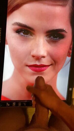 Huge cum tribute for Emma Watson! I fed him Ms Watson pics for hours until he unloaded all over her! If u like 2 show off and want 2 b fed pics 2 edge and jerk 2 then add hertsgirls on k1k - second screen required