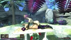 Anal sex on milking table