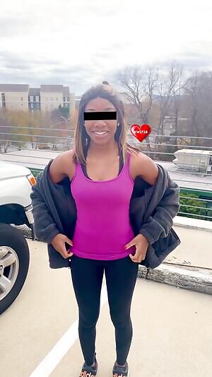 on top of a parking deck 🍒 got a little shy