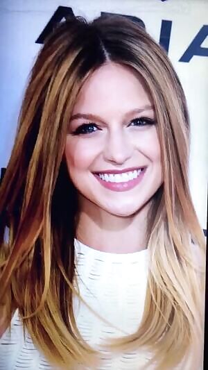 Melissa Benoist takes my HUGE AND HEAVY LOAD OF CUM to her cute and sexy face!!!