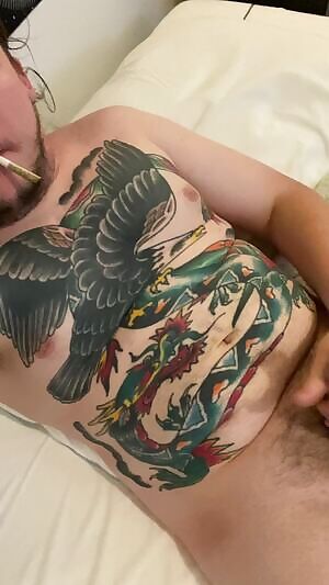 Do you want to suck my uncut cock while I finish this joint?