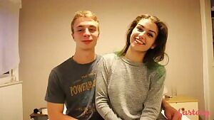 Young couple trying bondage