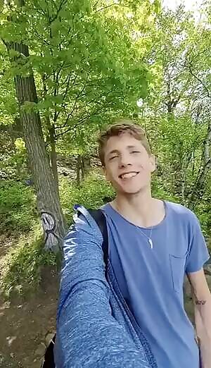 Hiker stops on the trail to shoot a load over the cliff. Would have loved to have been below!