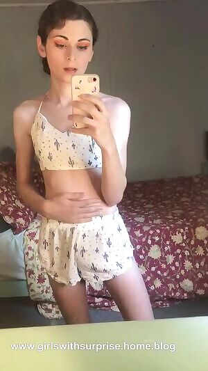 Jelly Donut shows her cock, and it's hard!