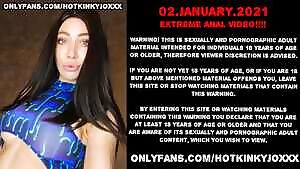 Hotkinkyjo fucking triple cock dildo, gape & anal prolapse