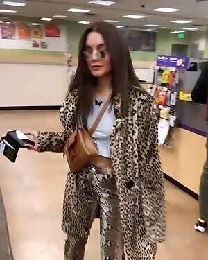 Imagine working behind the counter and suddenly braless Vanessa Hudgens comes up