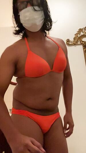 First dance in orange bikini Porn GIF by sissycdslut