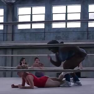 Betty glipin spanking ass and touching tits in glow